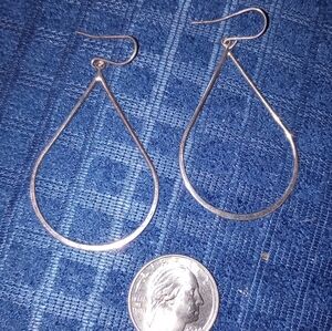Marked 925 JCM *Silver pear shaped Dangle pierced earrings
